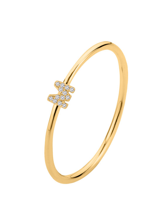 Ring mit Buchstaben Diamant Gold