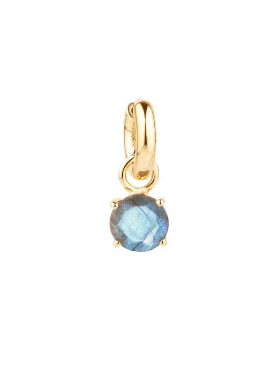 Charm LABRADORIT 8 mm Gold & Silber