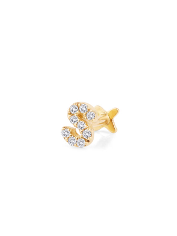 Gold Piercing mit Buchstaben