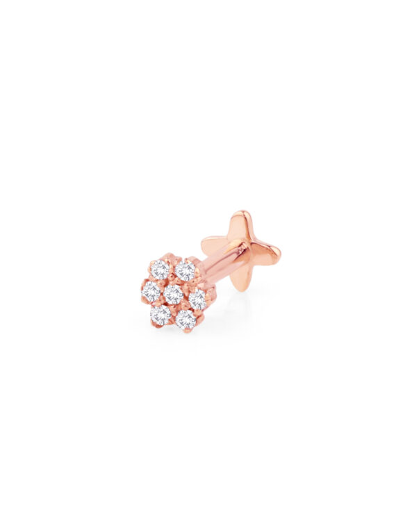 Gold Piercing BLUME Diamanten