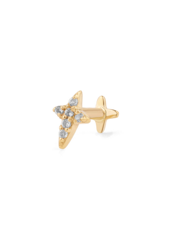 Gold Piercing KREUZ Diamanten