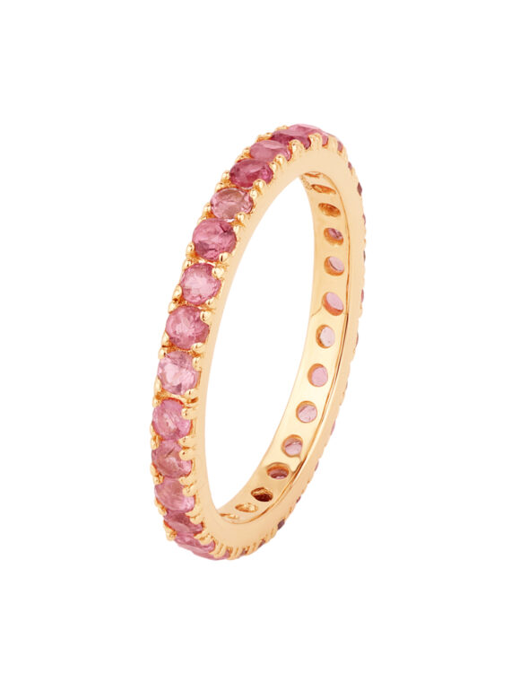 Ring CASPER Rosa Turmalin Gold & Silber