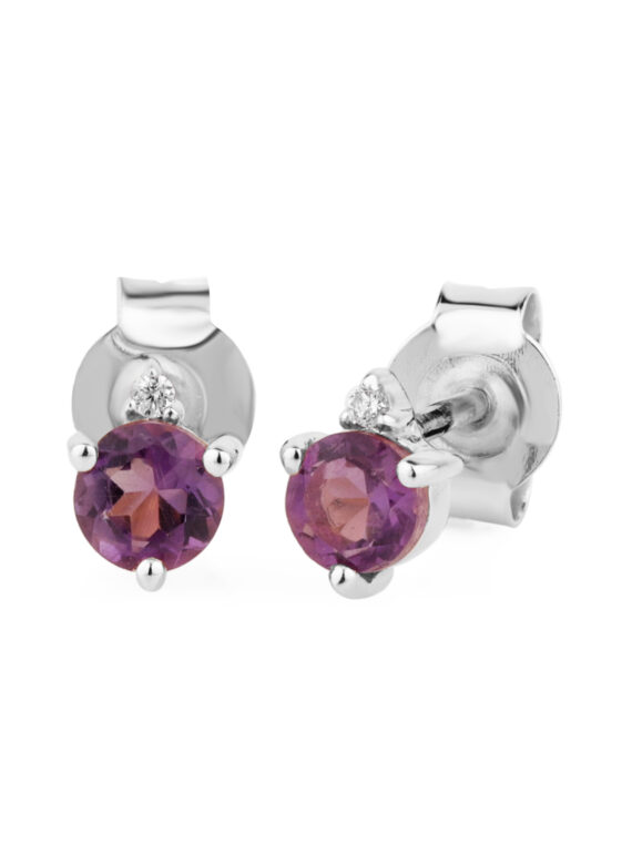 Ohrstecker AMETHYST Diamant Sternzeichen