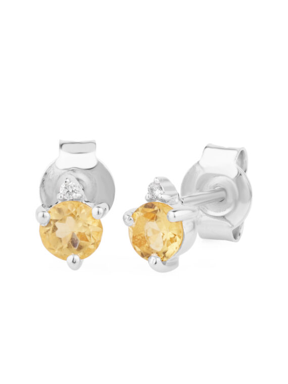 Ohrstecker ZITRIN Diamant Sternzeichen