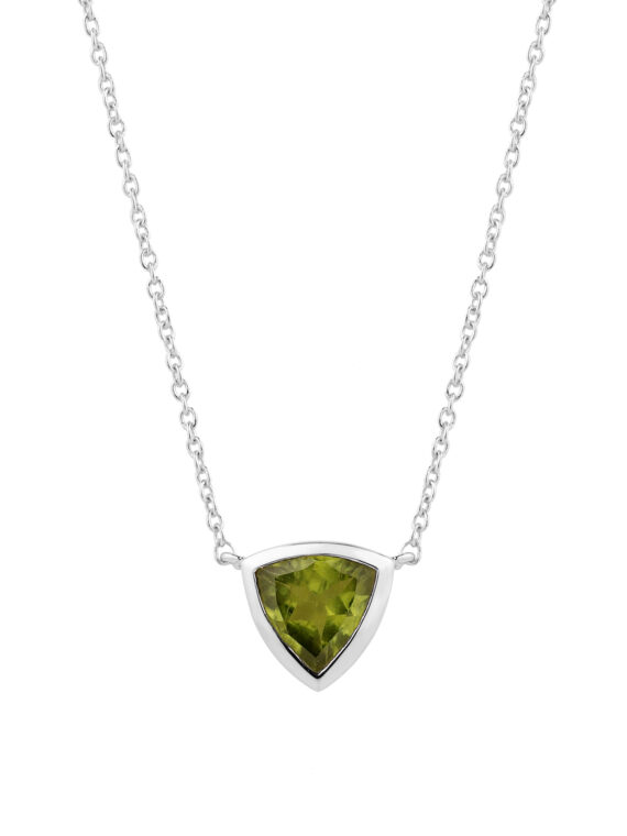 Halskette TRIANGLE Peridot Gold & Silber