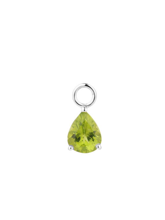 Charm PERIDOT 10 mm Gold & Silber