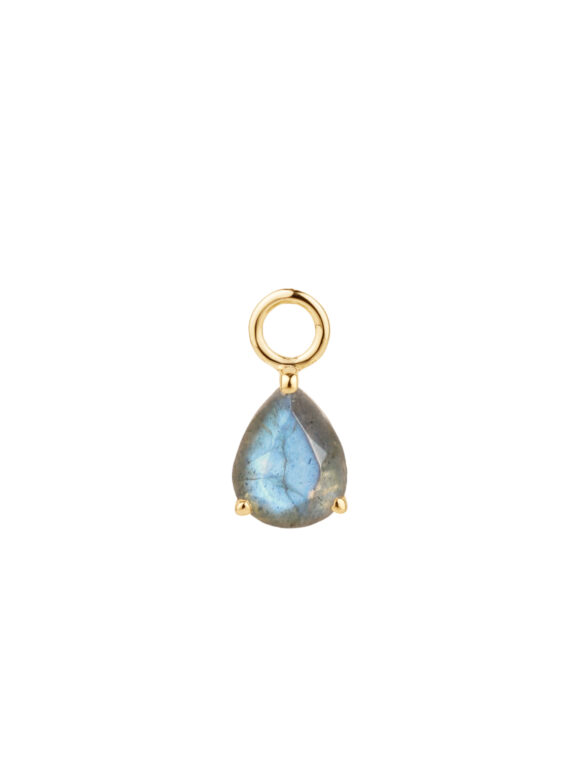 Charm LABRADORIT 10 mm Gold & Silber