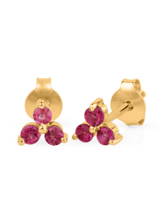 Ohrstecker TRINITY Rosa Turmalin Gold & Silber